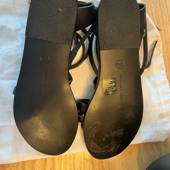 Ancient Greek Sandals Leather Black (Size 38) - Picture 3 of 3
